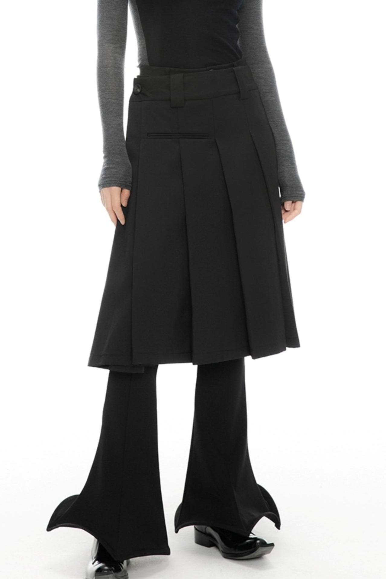 Elegant Peplum Midi Skirt