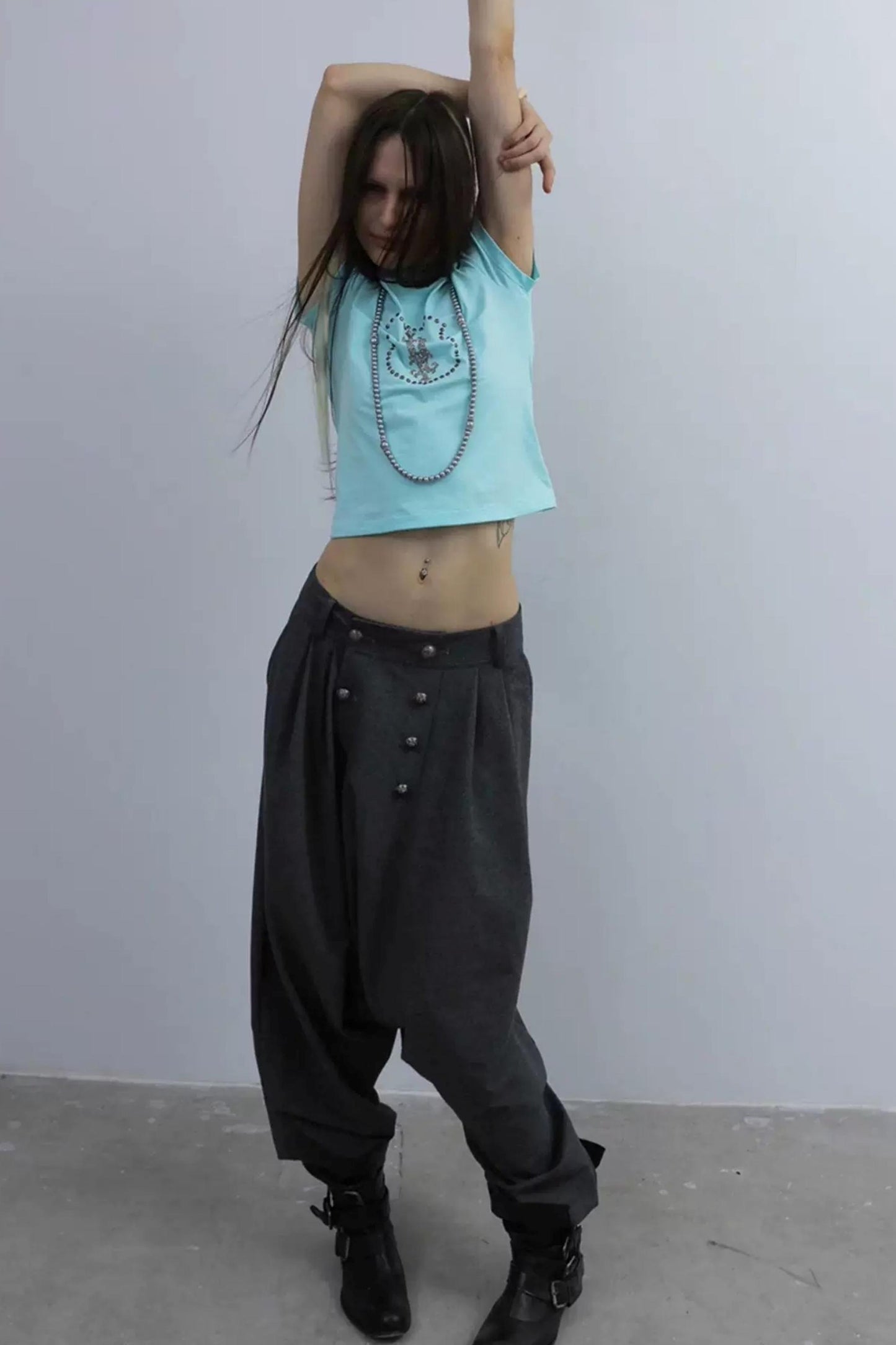 Y2K Rhinestone Cropped T-Shirt