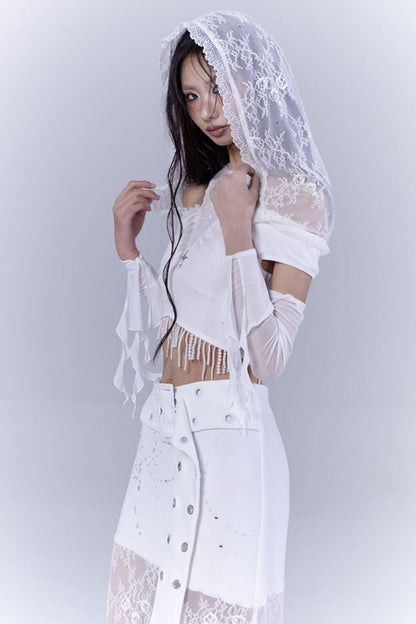 Ethereal White Lace Dream Hoodie