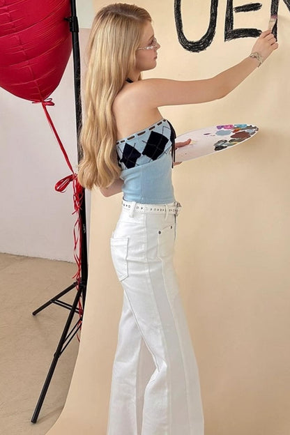 Blue Diamond Cashmere-Silk Smocked Top