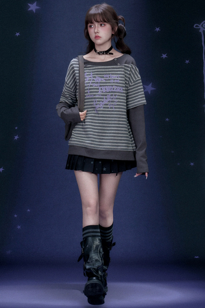 Striped Graffiti Spring Top