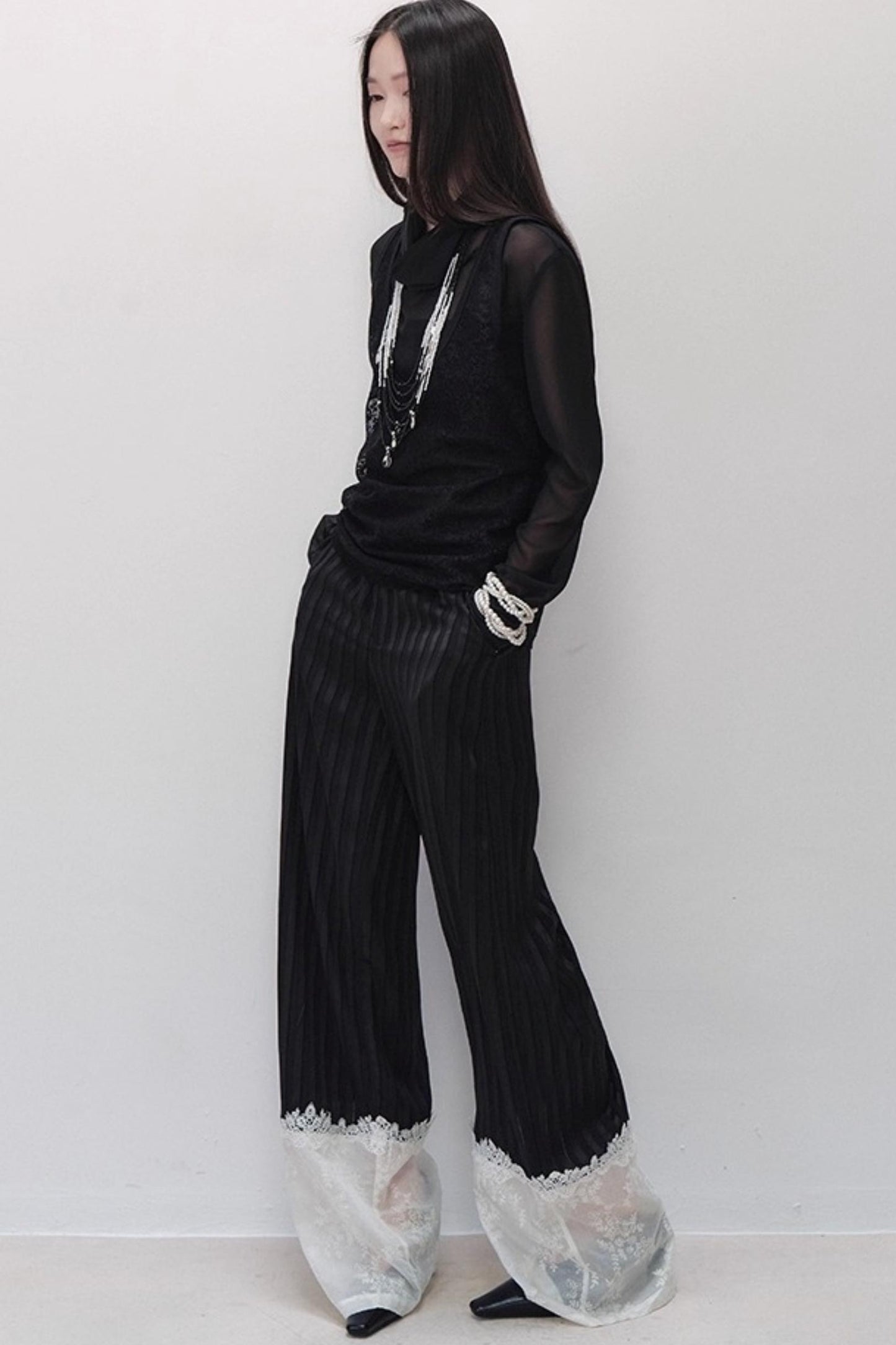 Embroidered Straight Pants