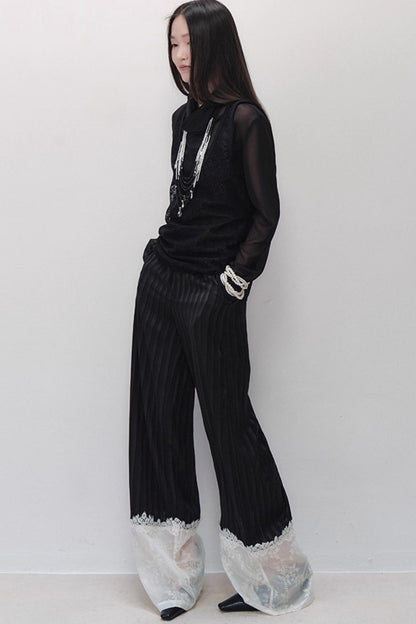 Embroidered Straight Pants