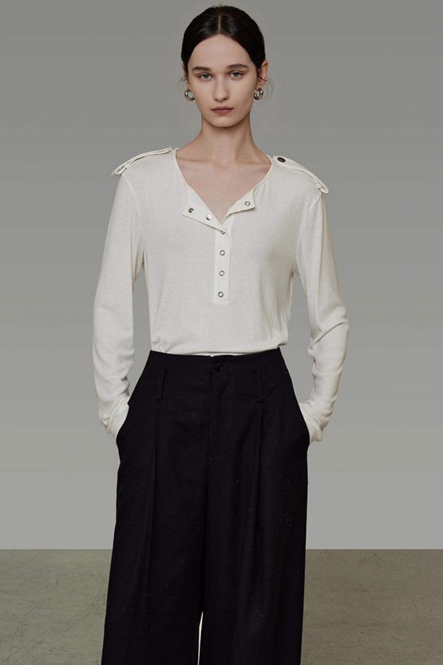 Versatile V-Neck Knit Top