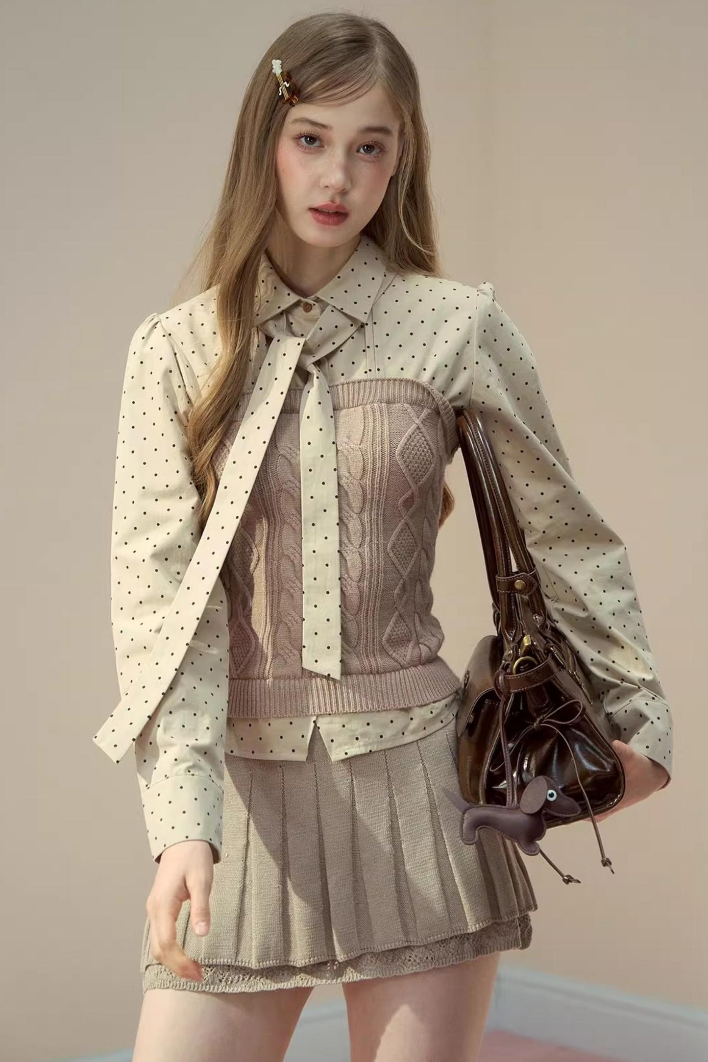 Collegiate Dot Pleats Set-Up