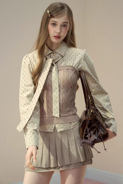 Collegiate Dot Pleats Set-Up