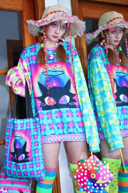 Magic Cat Patchwork Sweatshirt