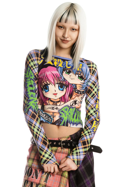 Sweet Printed Raglan Top