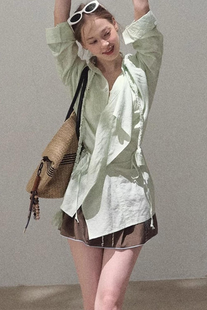 Eco-Luxe Striped Beaded Shirt