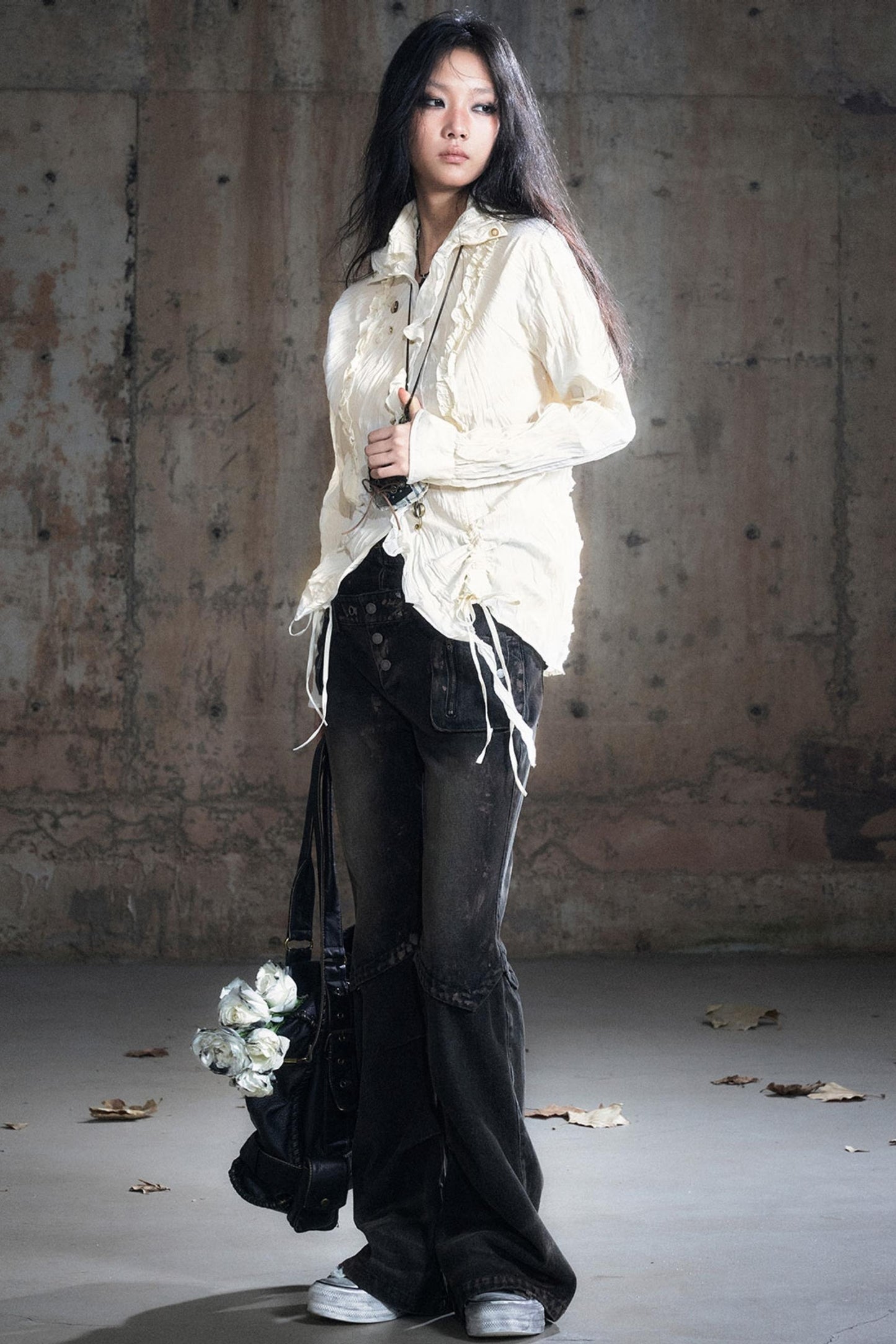 Patchwork Distressed Pants