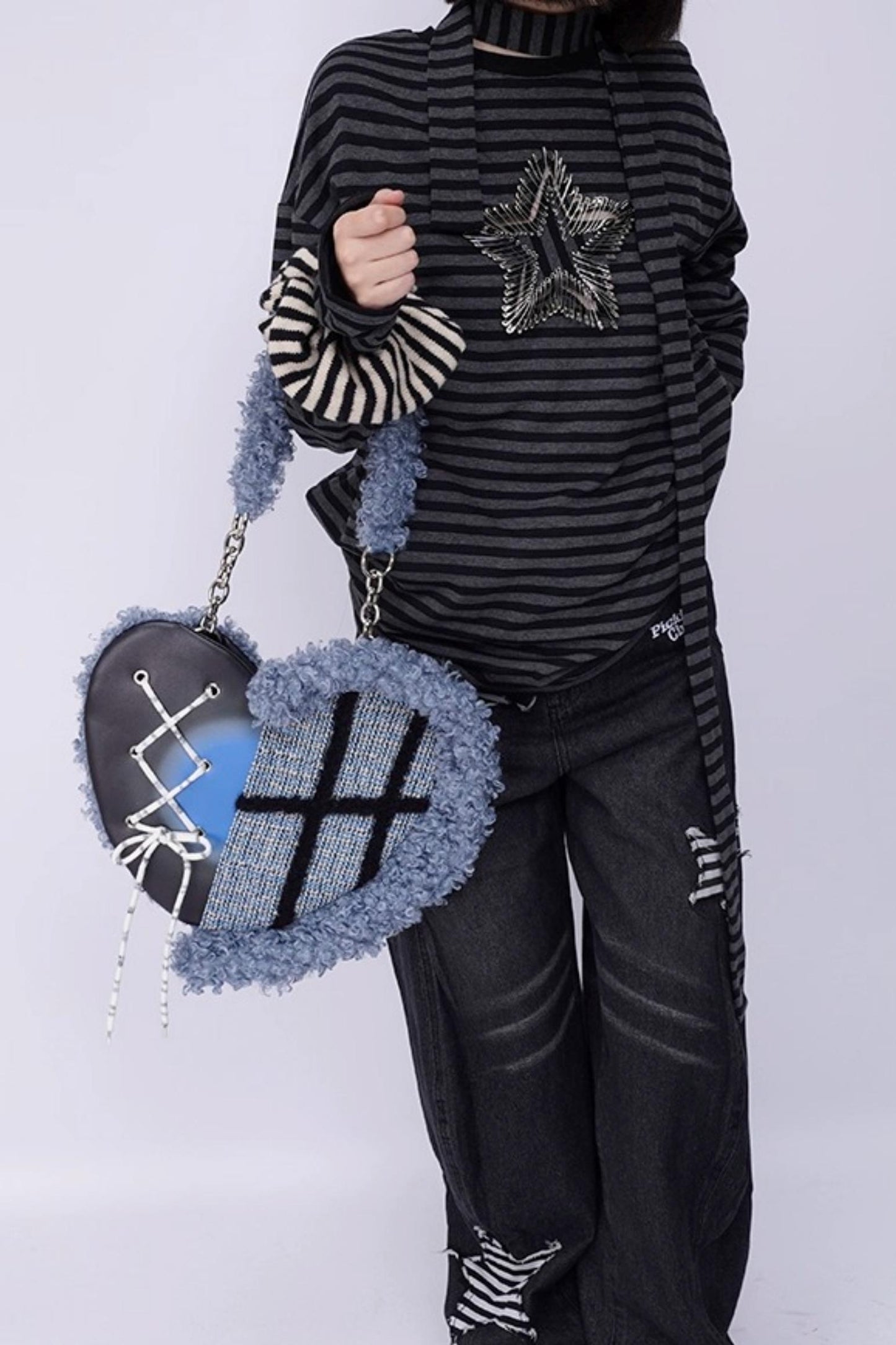Graffiti Patchwork Heart Bag