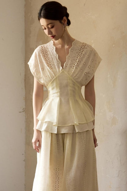 Lace V-Neck Summer Tee