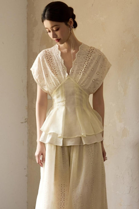 Lace V-Neck Summer Tee