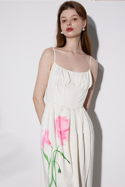 Summer Pink Shadow Midi Dress