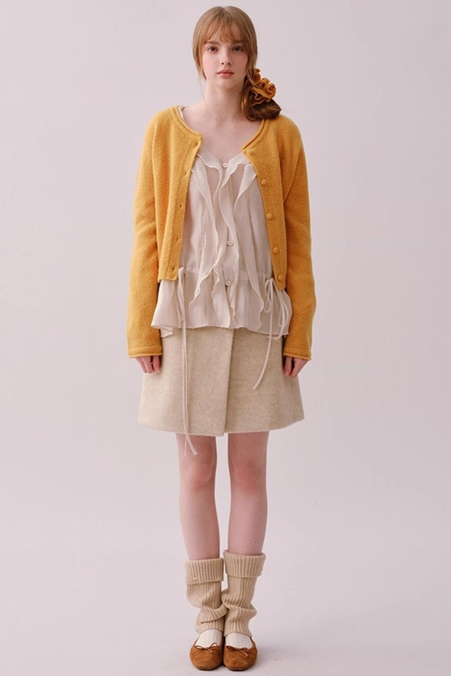 Heavy Wool Diagonal Skirt