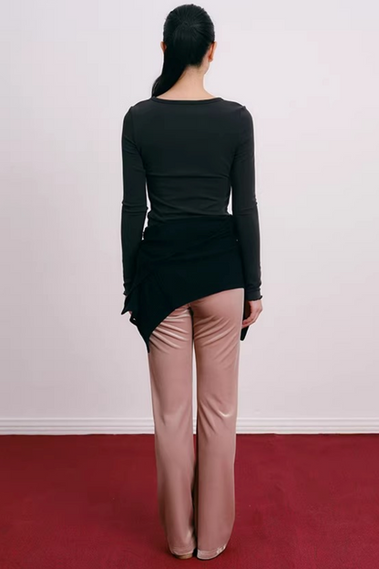 Cherry Reflection Ruffled Top