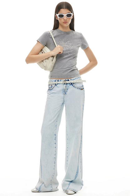 Heavy Washed Twill Jeans
