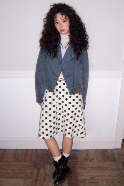 Retro Casual Polka Dot Skirt