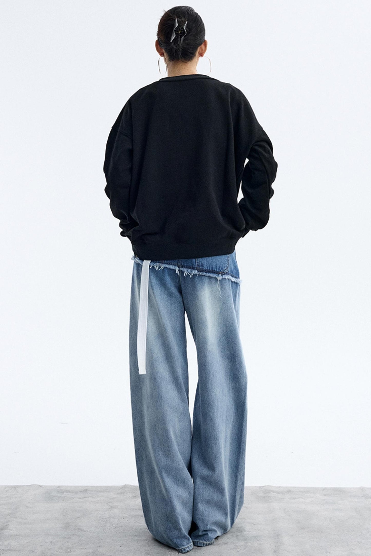 Black V-Neck Winter Top