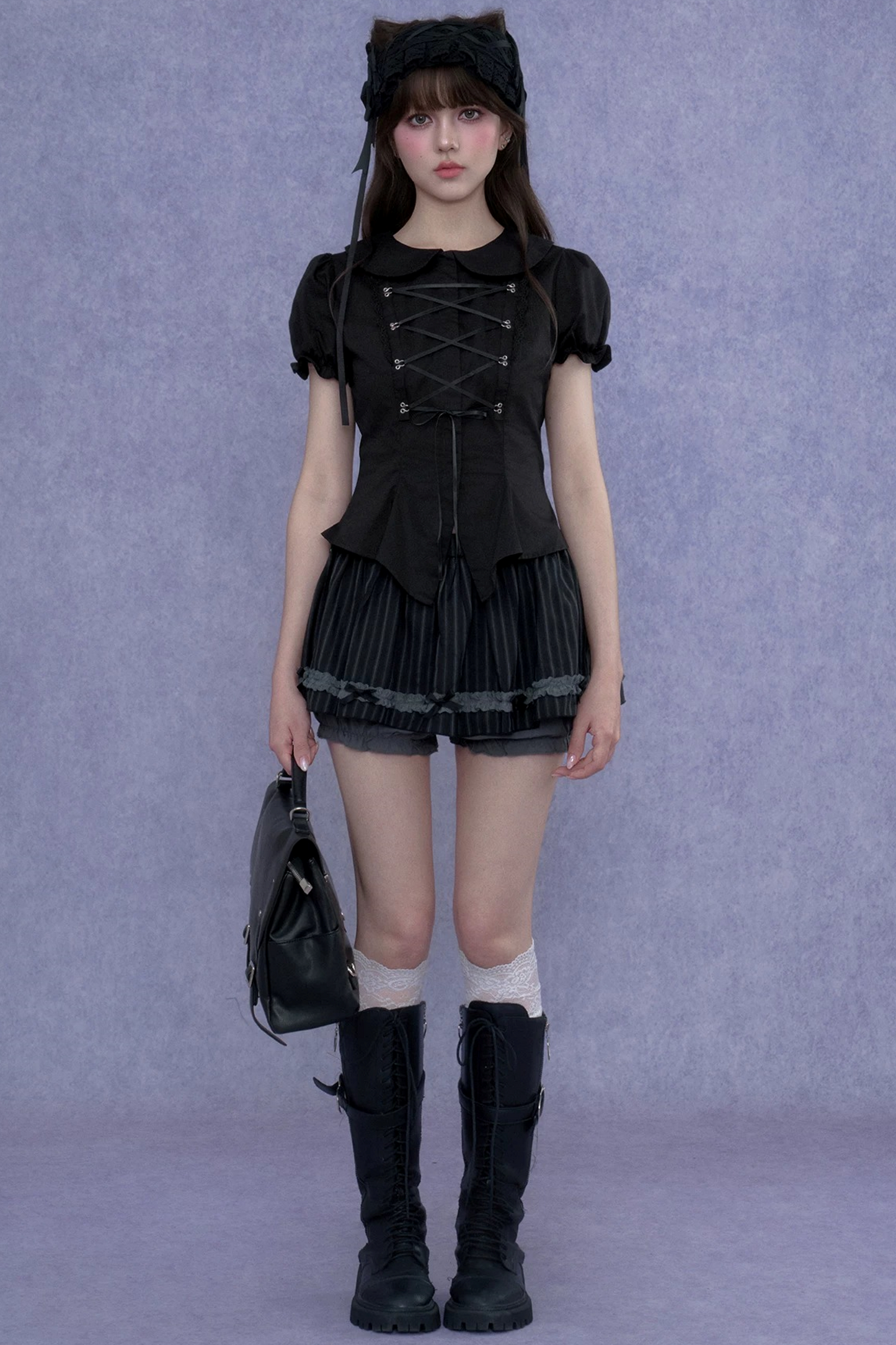 Dark Princess Puff Sleeve Blouse Set-Up