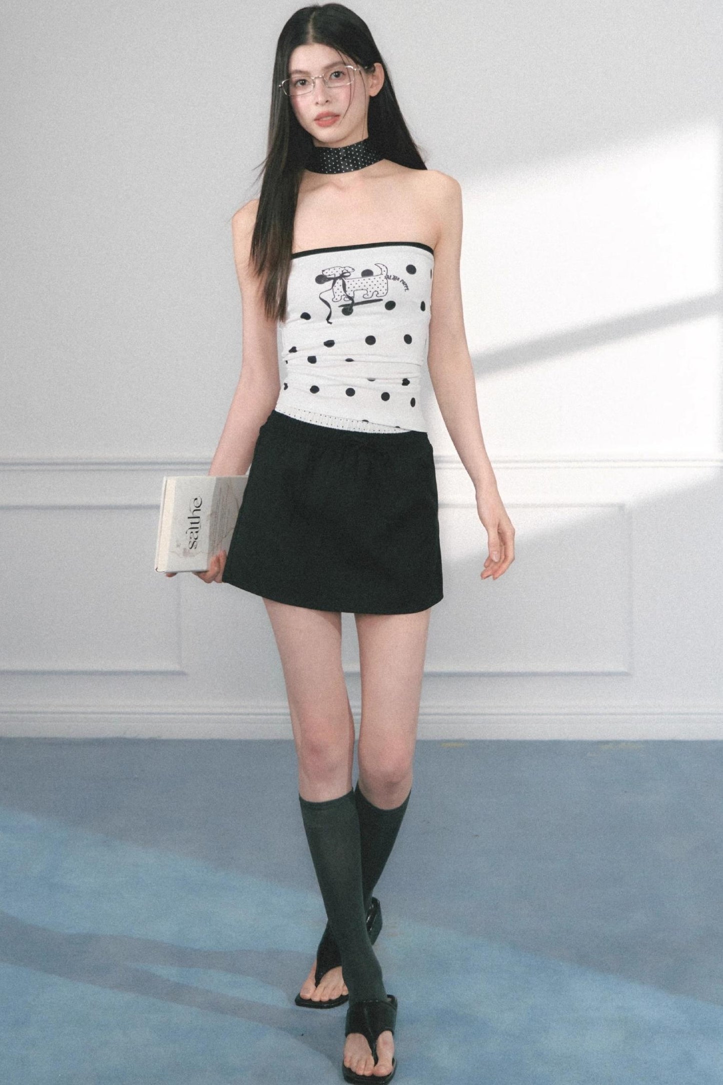 Original Puppy Print Fitted Top