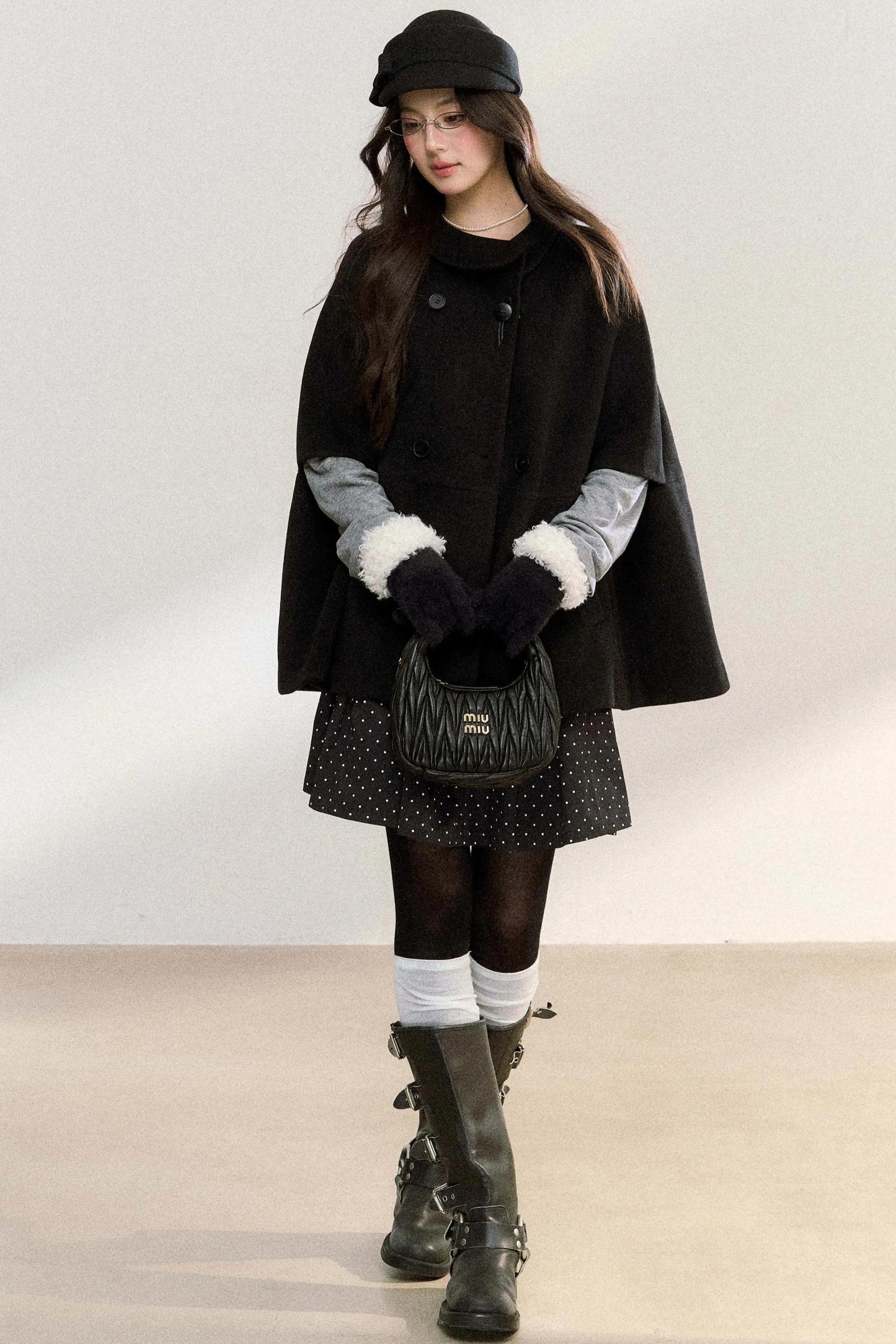 Doll Collar Woolen Cape Coat