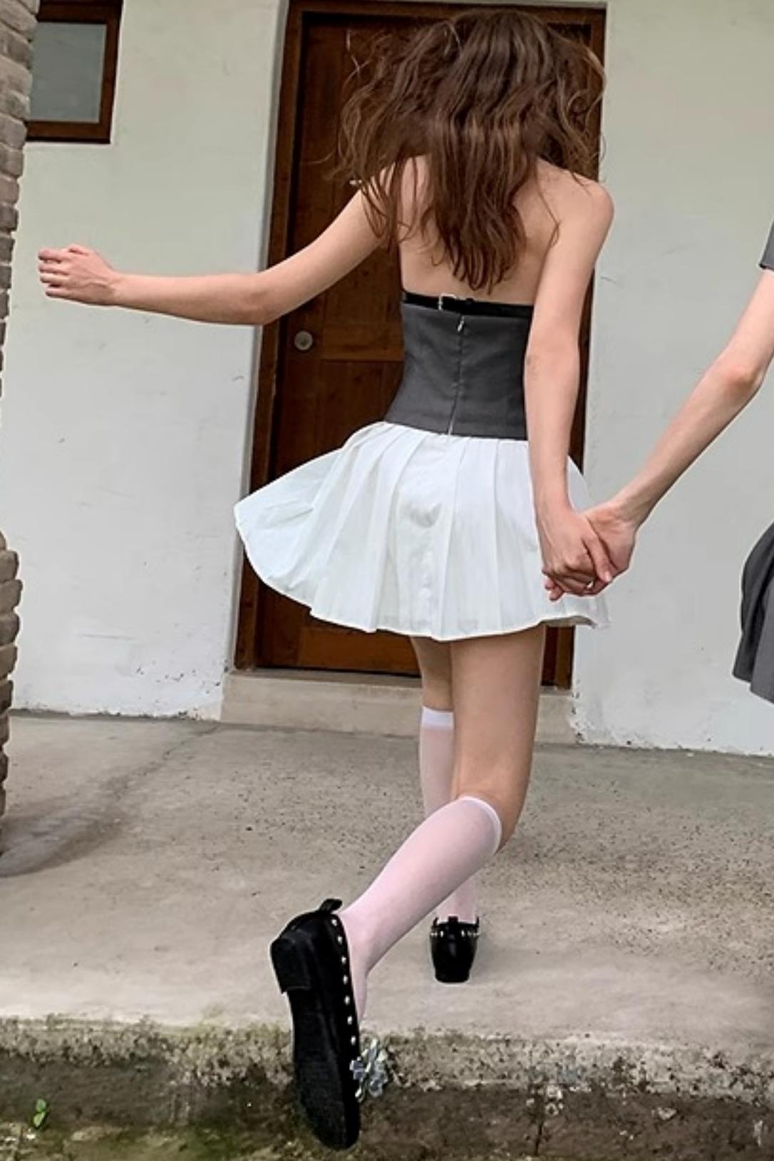 Gray A-Line Halter Dress