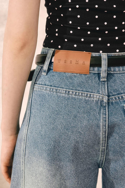 Summer Pleated Denim Pants