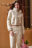 Cremefarbenes Blumenmuster - Jacke