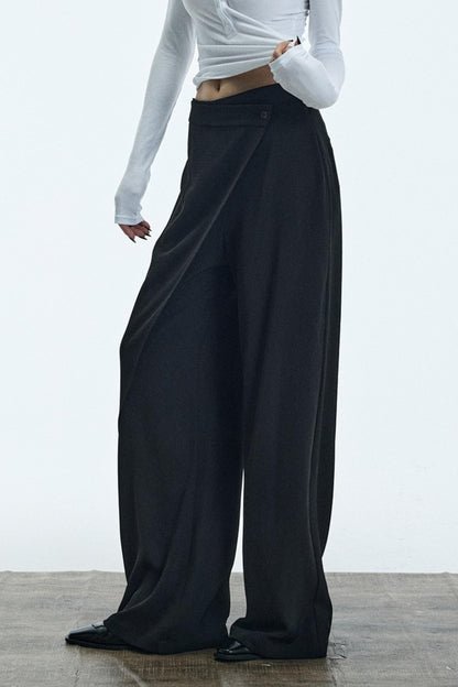 Asymmetrical Black Winter Pants