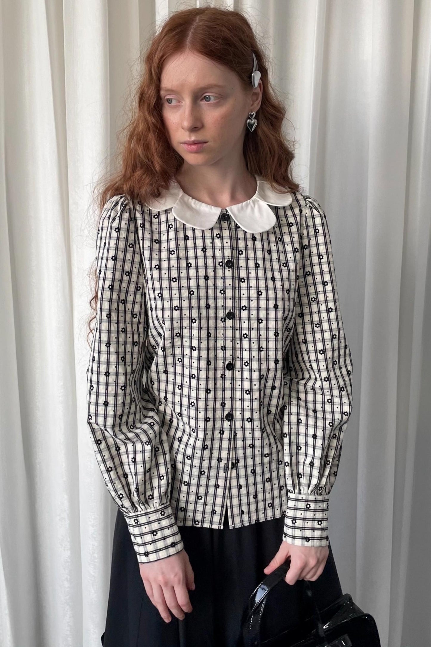 Puff Jacquard Plaid Shirt