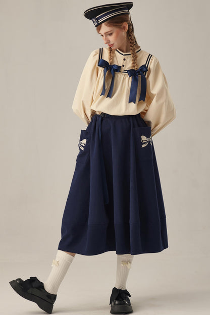 Elegant Floral Midi Skirt