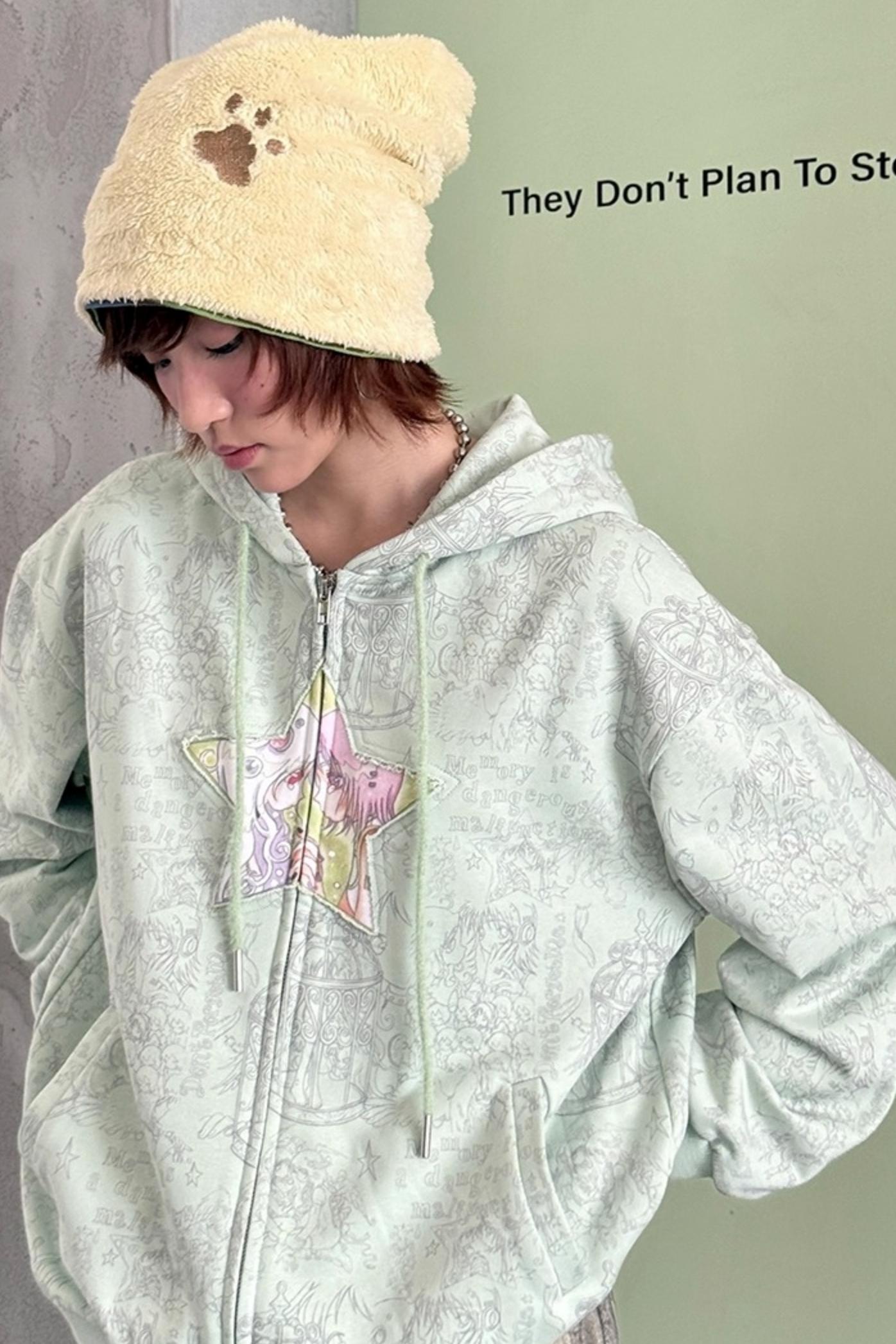 Millennium Green Hooded Sweatshirt Coat