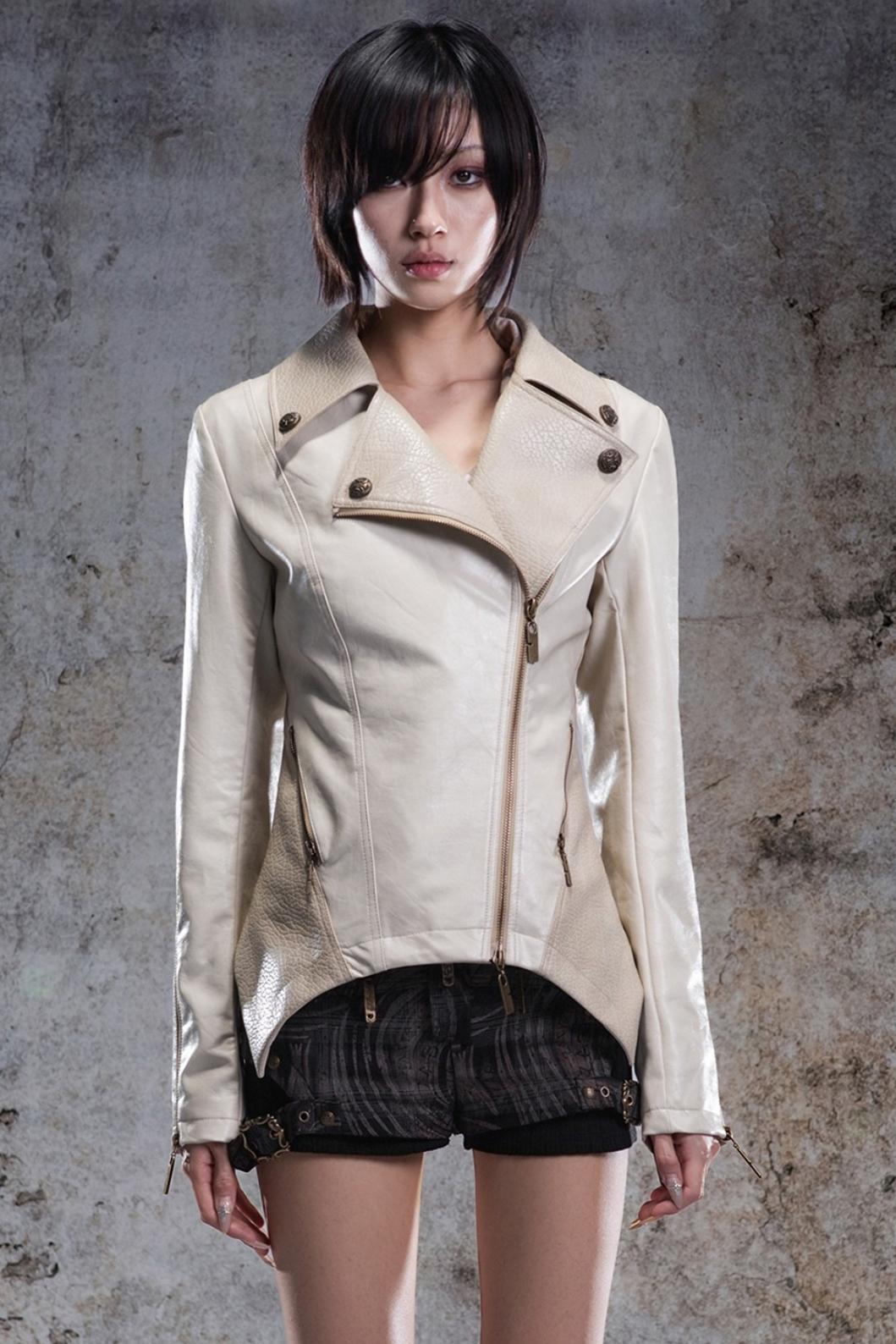 Slim Fit Leather Punk Jacket