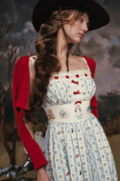 Pastoral Striped Dress Set-Up