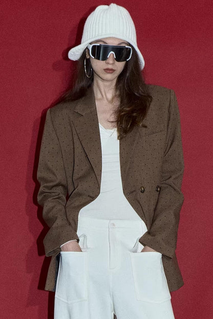 Brown Red Polka Dot Jacket