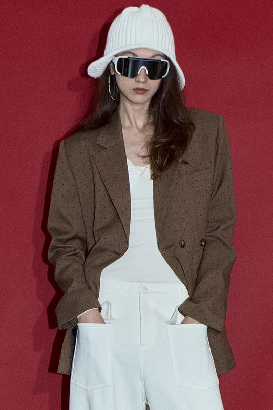 Brown Red Polka Dot Jacket