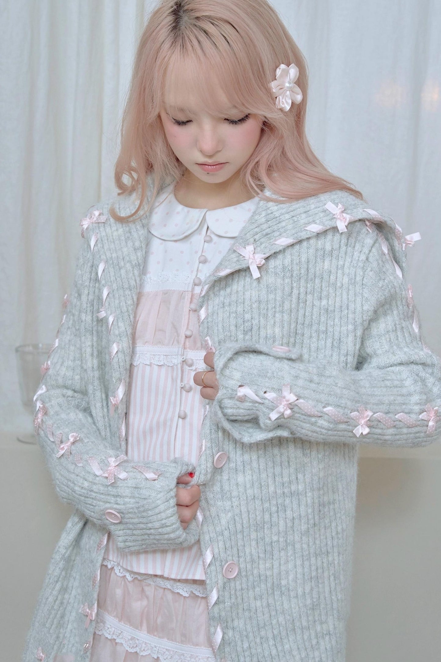 Light Gray Knit Cardigan