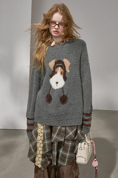 Hat and Puppy Knitted Top