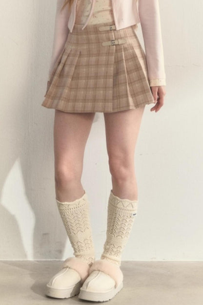 Retro Plaid Pleated Skirt