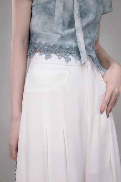 Chic Draped Wide-Leg Pants