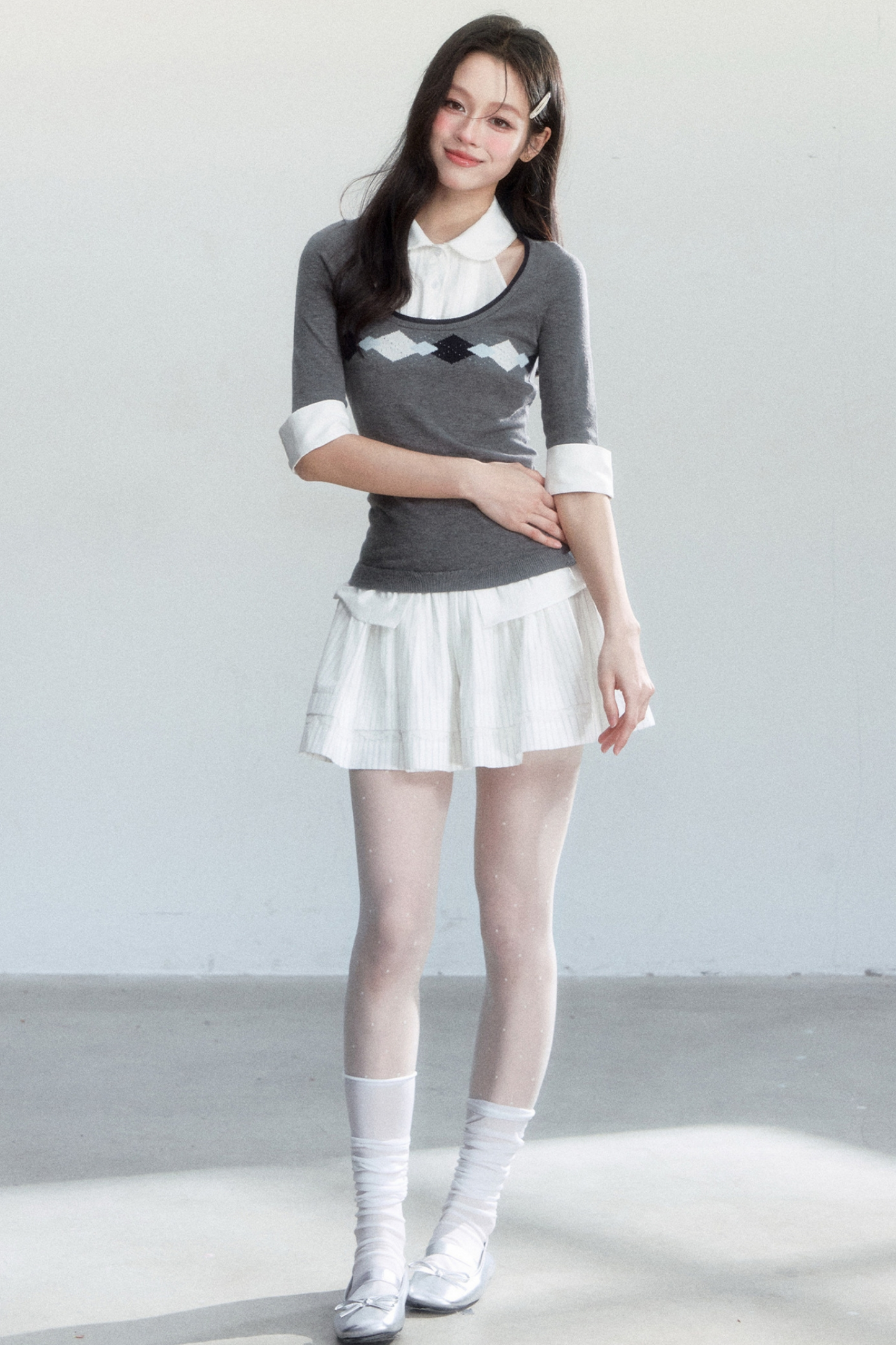Korean-Style Decorative Shirt Collar