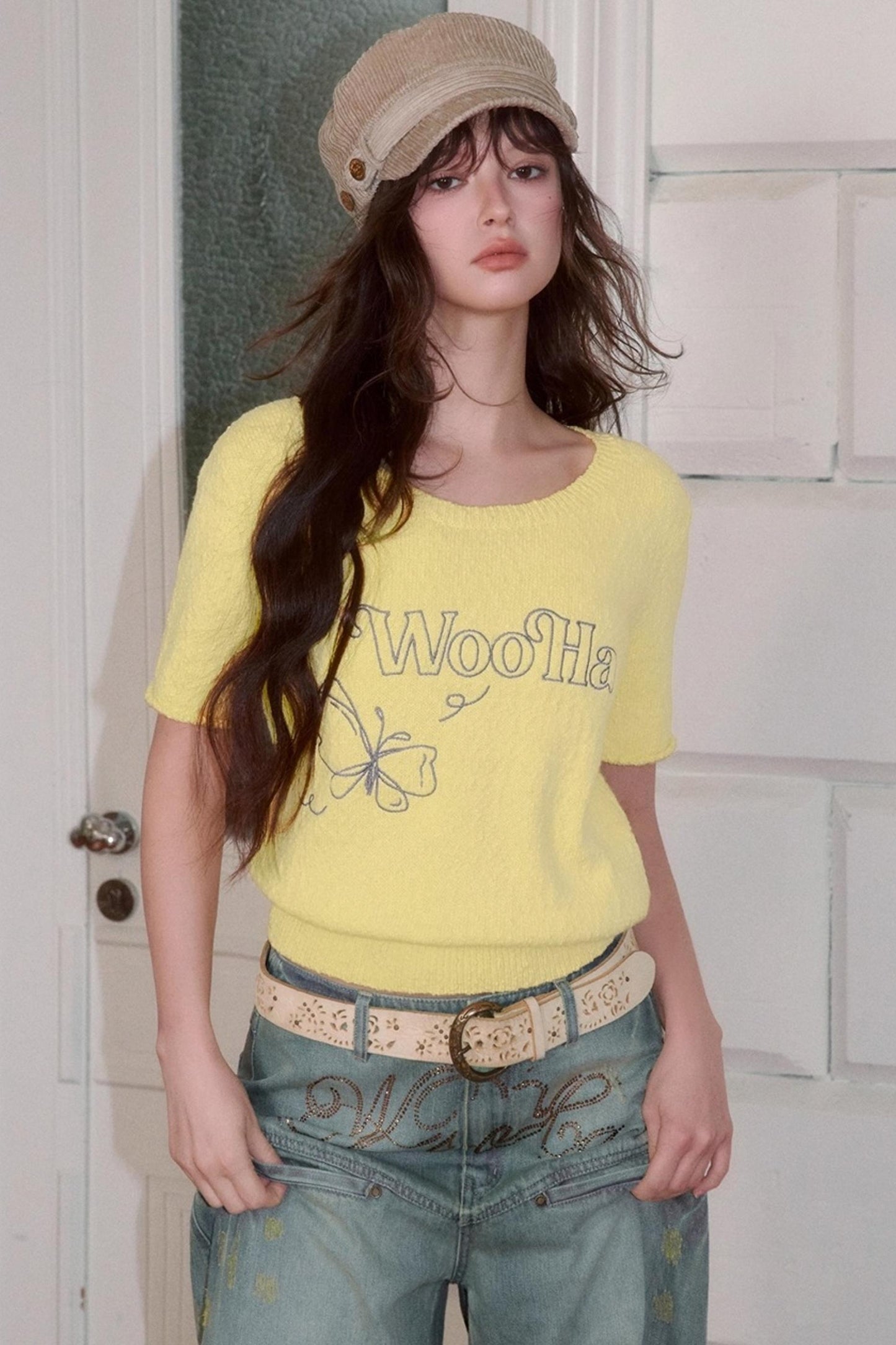 Logo Embroidered Short-Sleeved Top