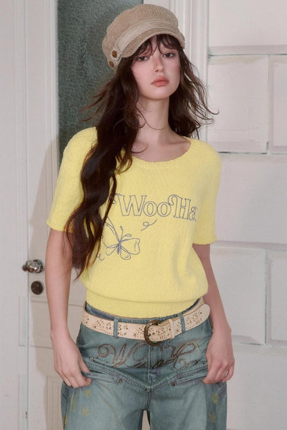 Logo Embroidered Short-Sleeved Top