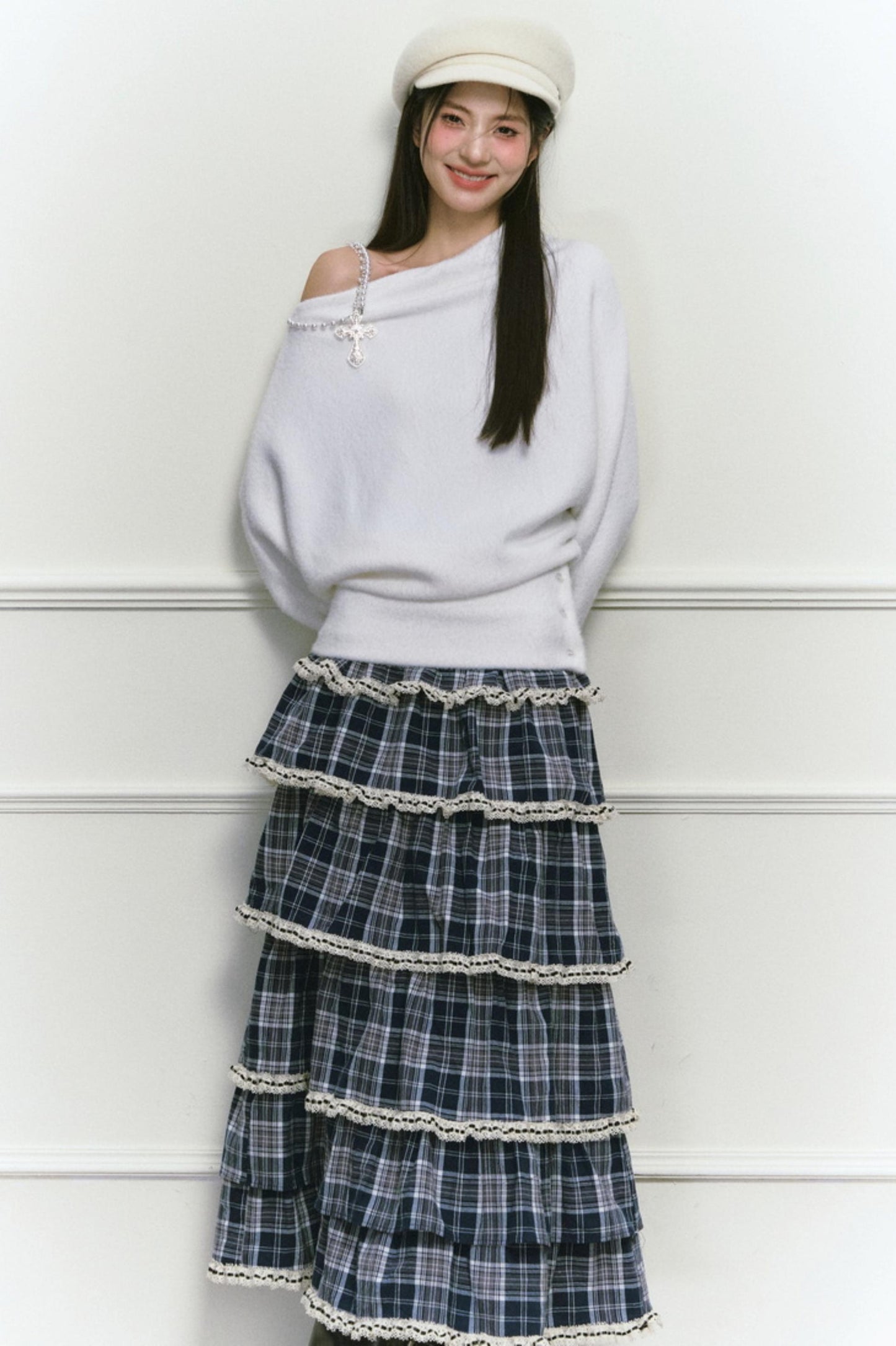 White Foaminck Slouch Sweater