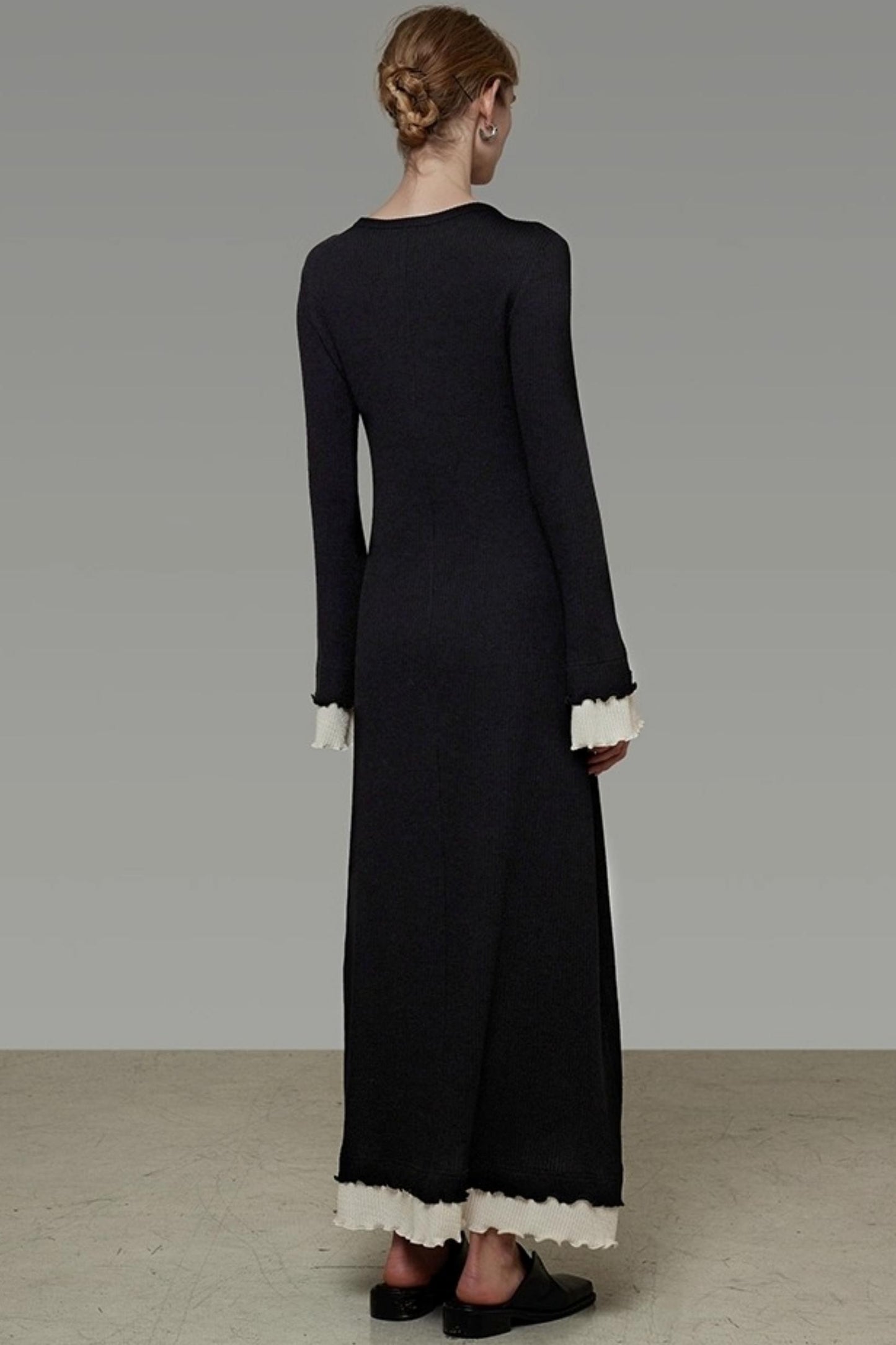 Flared Sleeve Slimming Dress