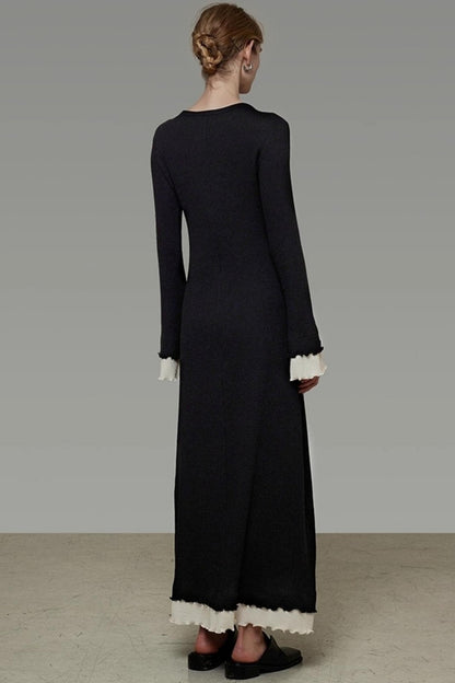 Flared Sleeve Slimming Dress