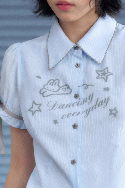 Blue Bunny Collar Shirt