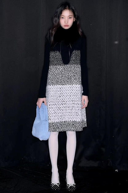 Layered Gradient Woolen Dress