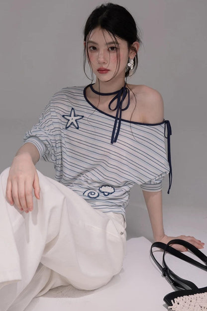 Off-Shoulder Starfish T-Shirt